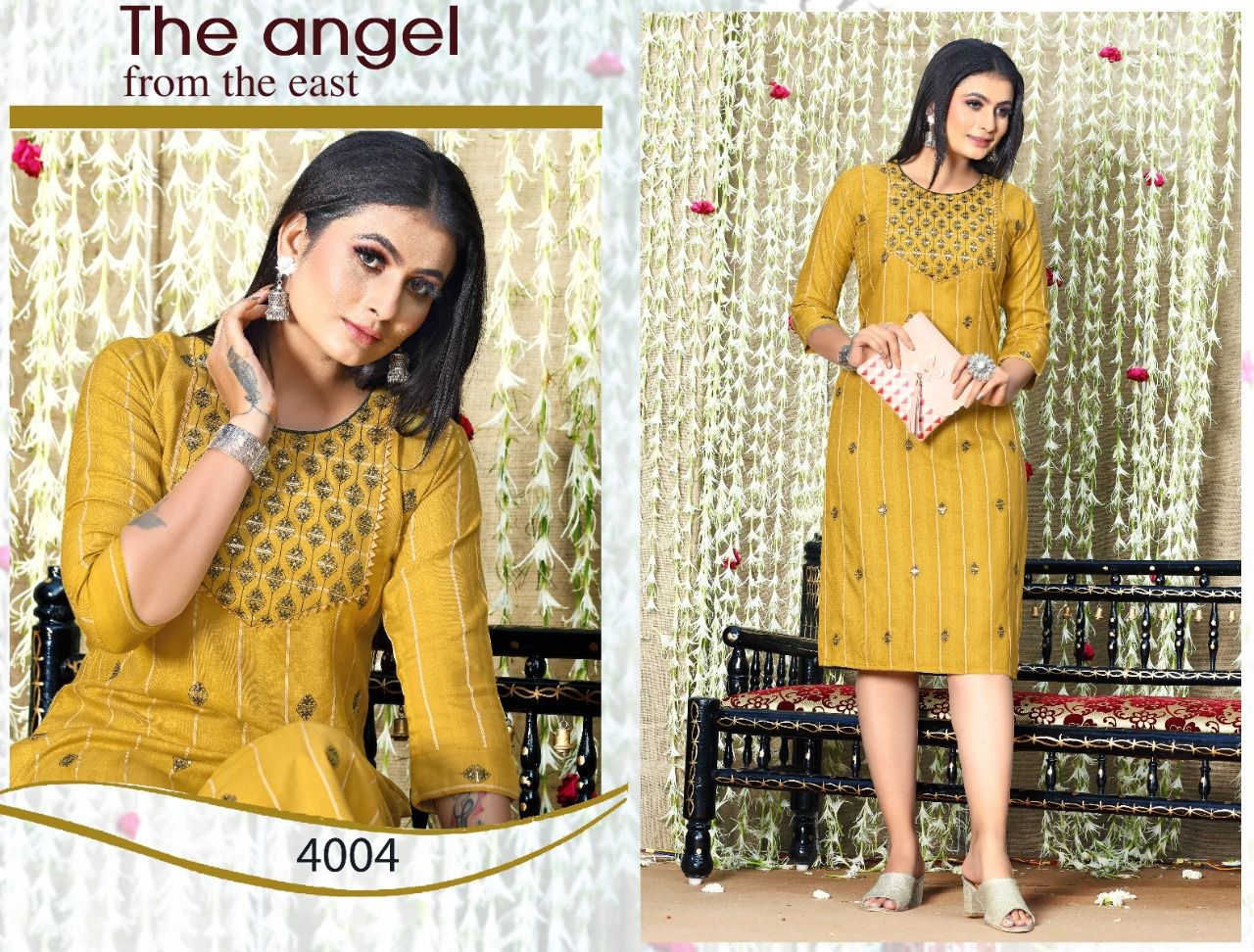 Morning Star 4001 Rayon Ethnic Wear Straight Designer Kurti Collection